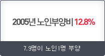 2005년 노인부양비 12.8%