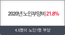 2020년 노인부양비 21.8%